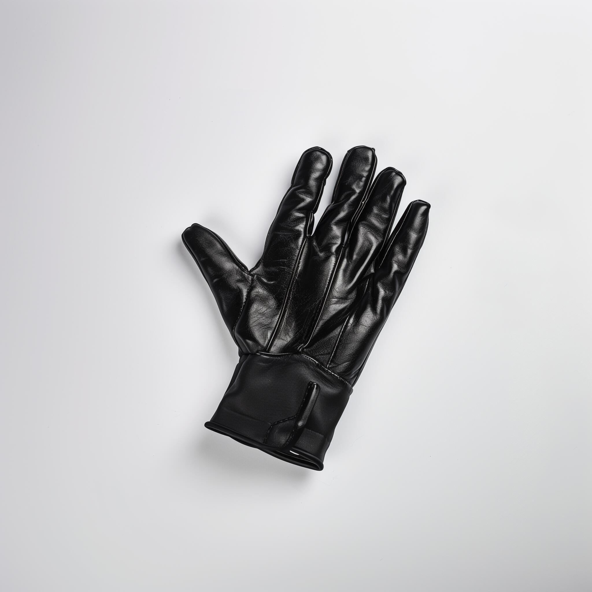 black leather winter gloves