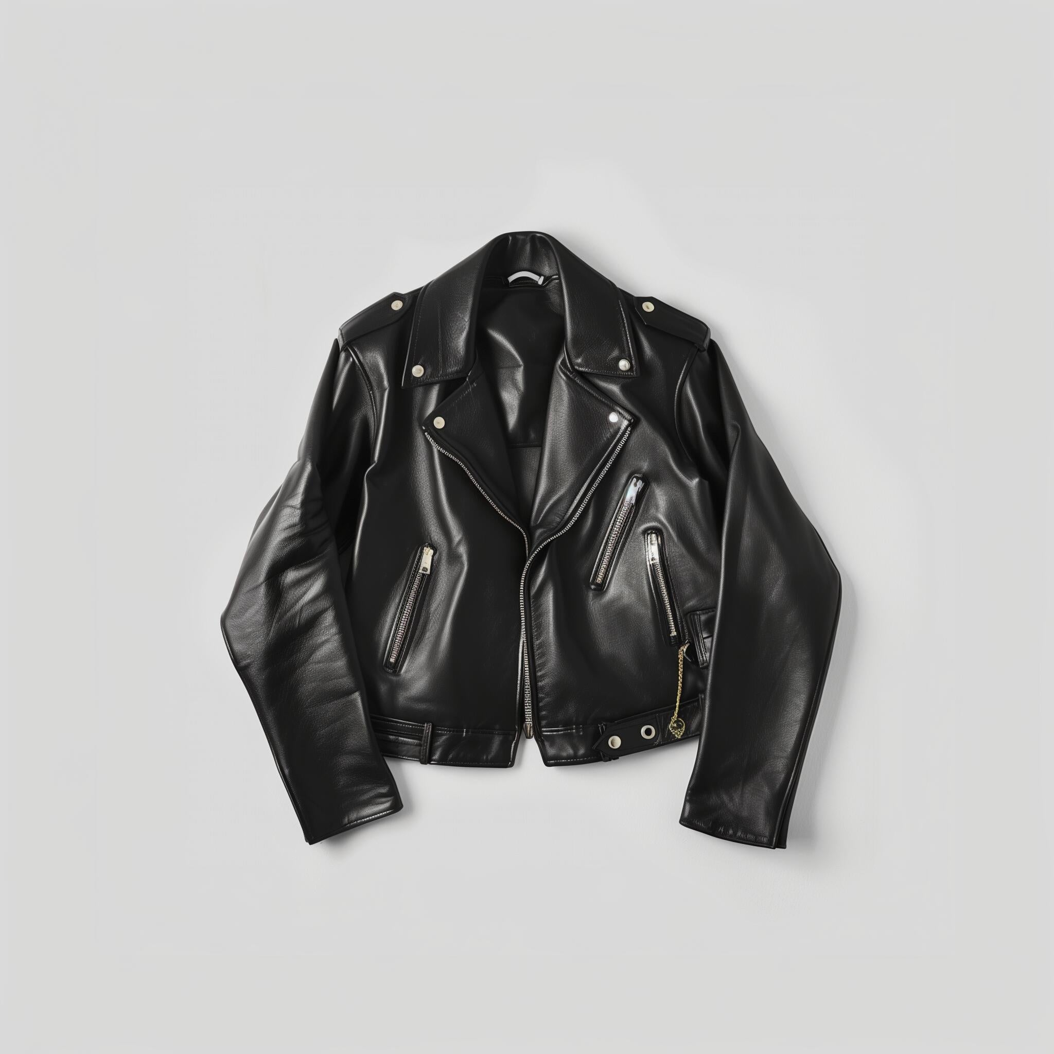 black leather jacket