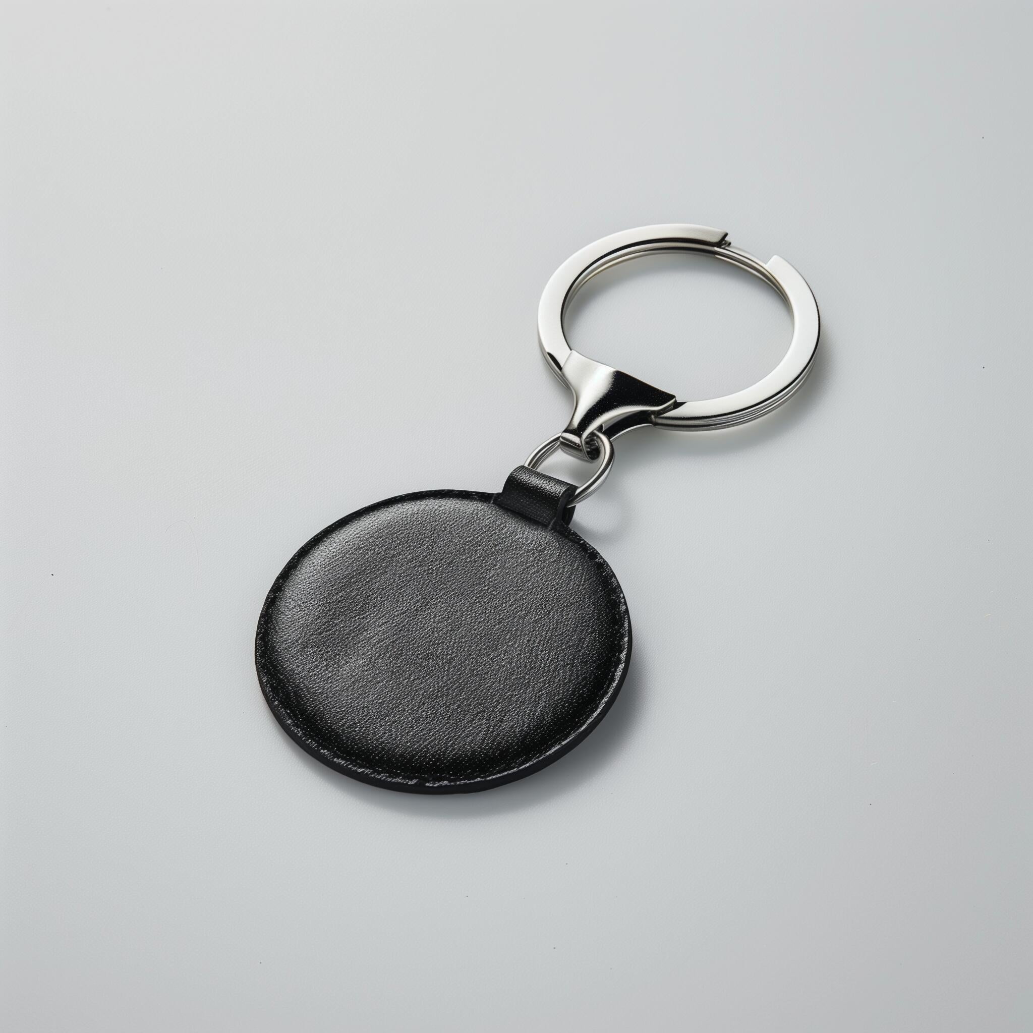 Black leather keychain